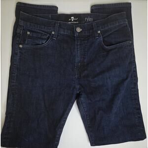 7 For All Mankind Riley Slim Tapered Dark Indigo Luxe Performance jeans Size 32